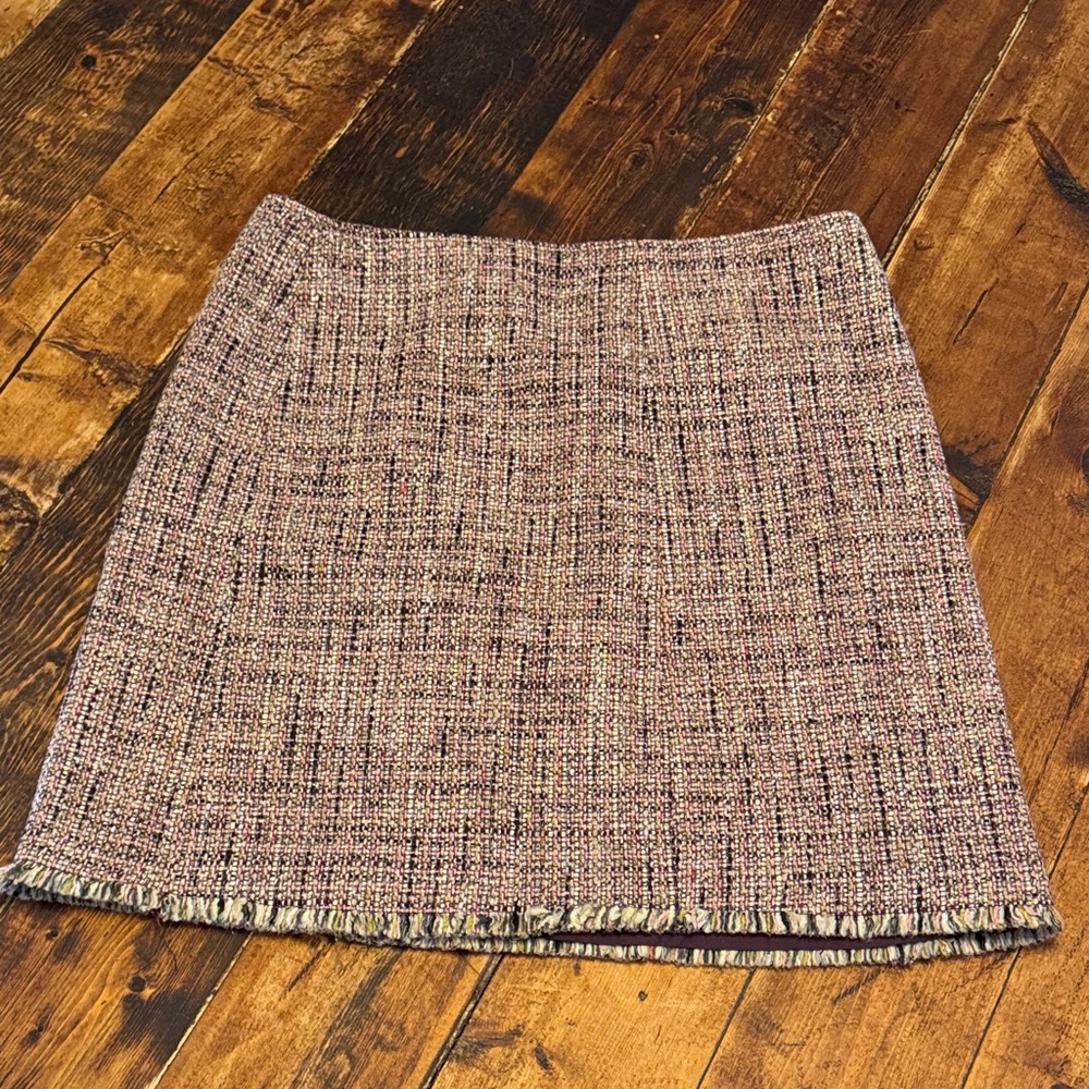 Petite Sophisticate Pink and Black Tweed Mini Skirt size 12P